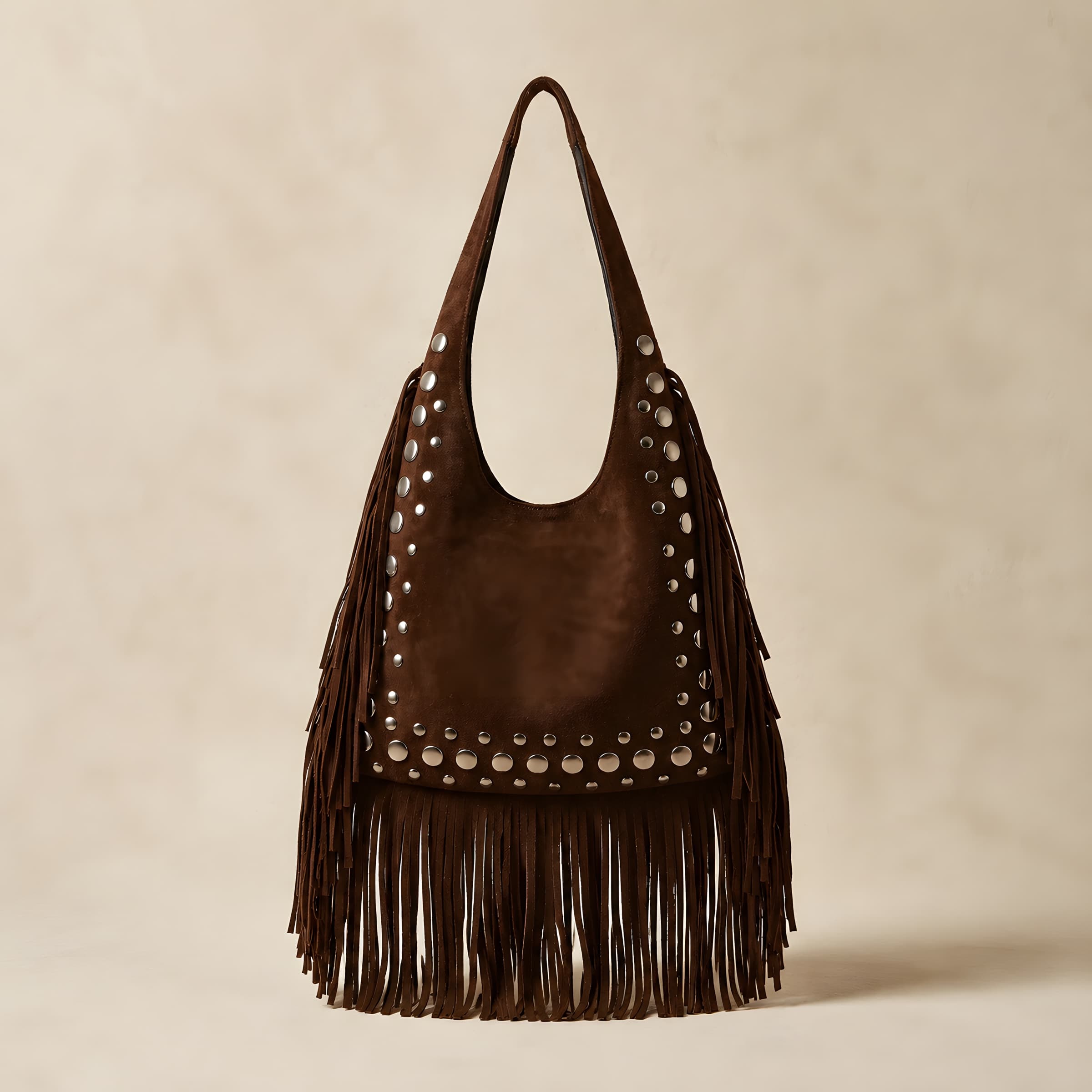 MARRAVA Marrakech Fringe Bag in Chocolate Brown